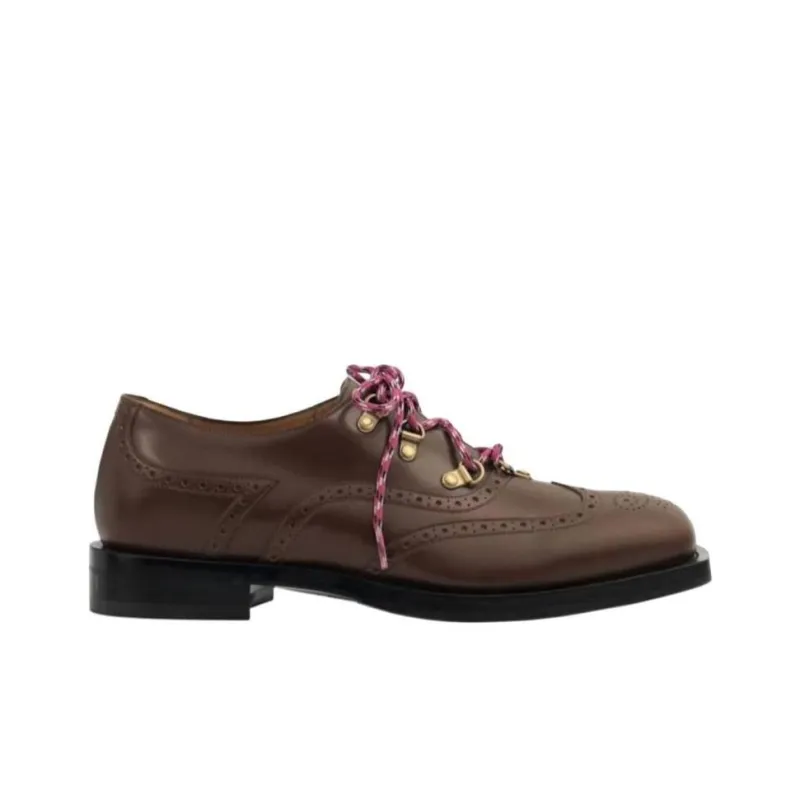 GUCCI Brogue Detail Lace Up 'Brown'-1