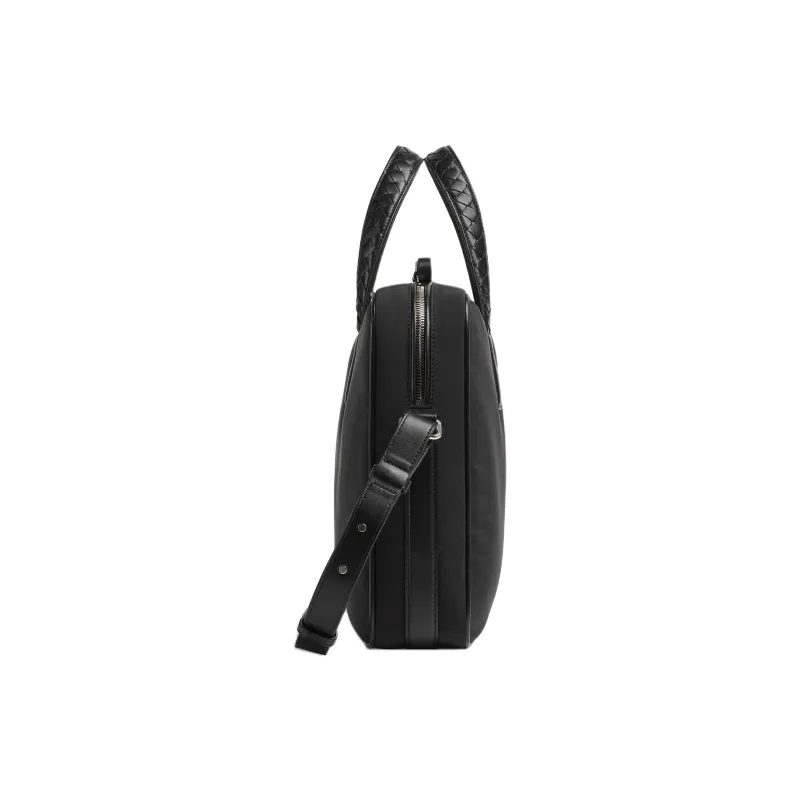 Bottega Veneta Polyamide One Shoulder Crossbody Portable Briefcases Men's Black-1