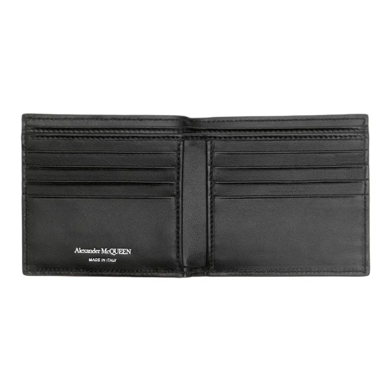 Alexander McQueen PU Polyurethane Wallet Men's Silver-3