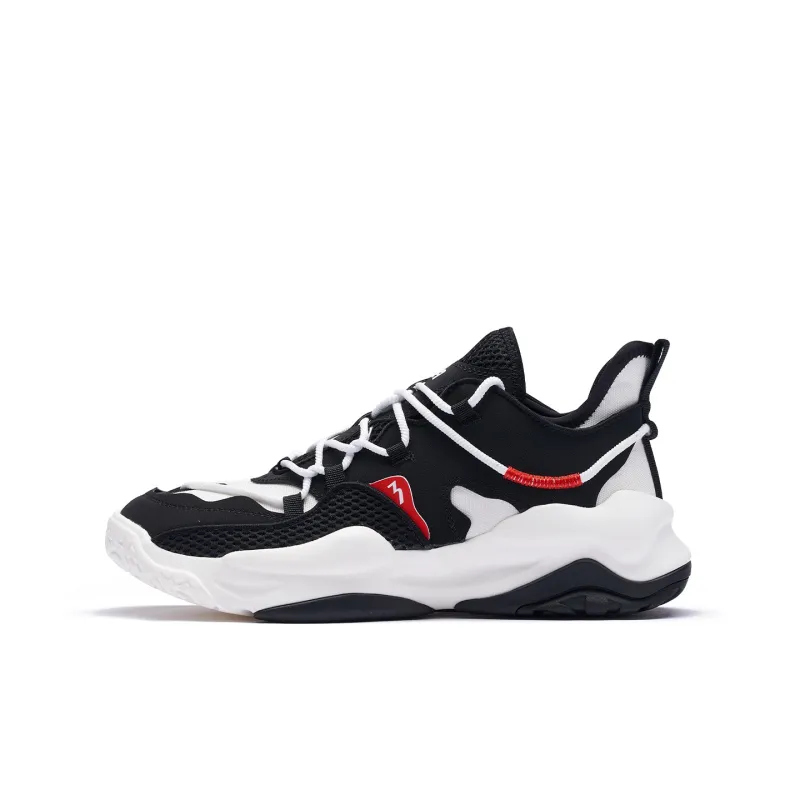 361° Cushioning Lightweight Low-Top Basketball Shoes Men's Black White-0