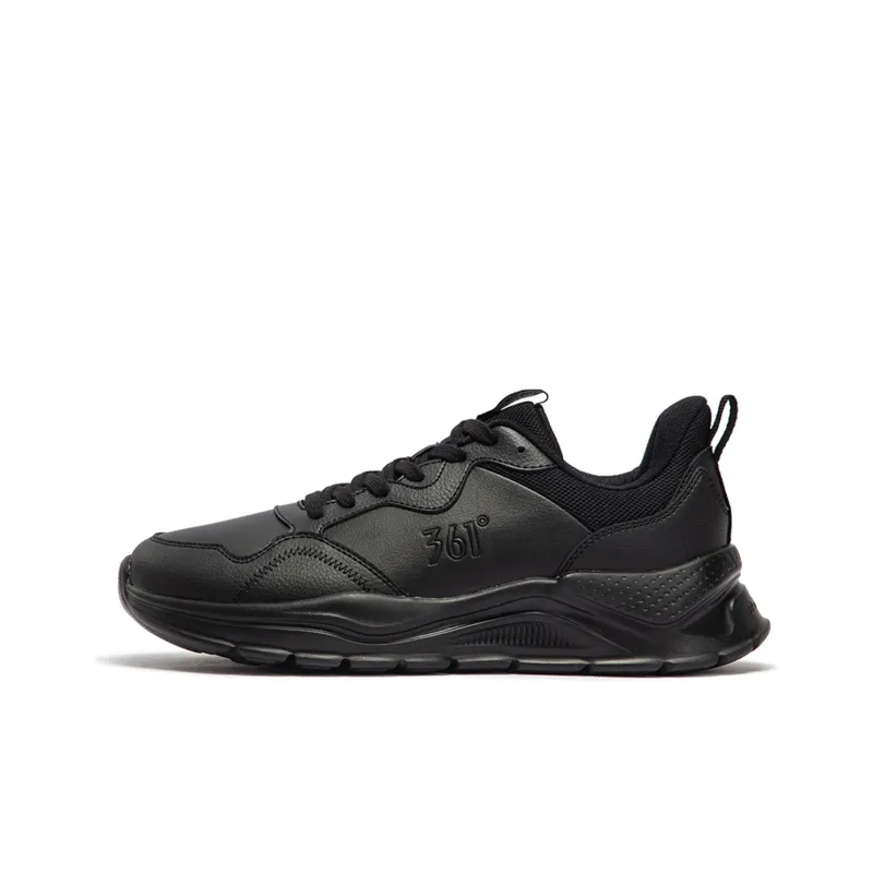 361° Cushioned Wear Resistant Lightweight Low Top Casual Running Shoes Men's Obsidian Black-0