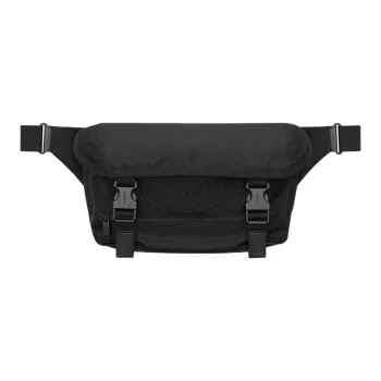 SAINT LAURENT Fabric Cow Leather Patchwork With Sheepskin Crossbody Bag Men's Black