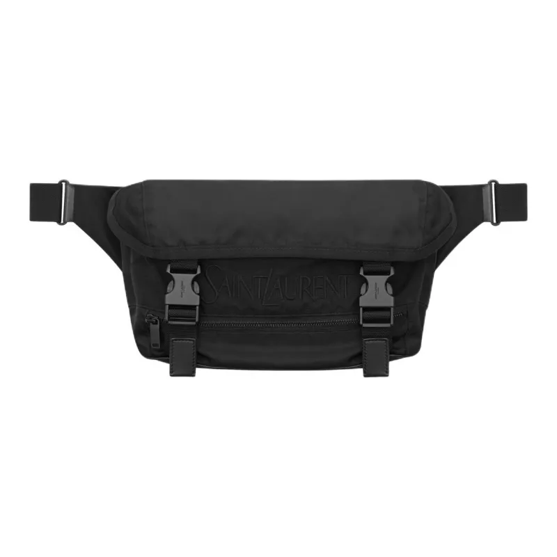 SAINT LAURENT Fabric With Cow Leather And Sheepskin Crossbody Bag Men's Black-0