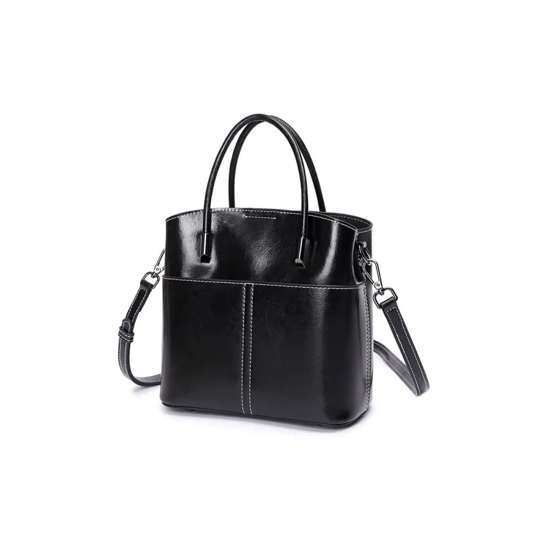 TTaG．baG Cow Leather Shoulder Bag, Crossbody Bag, Handbag Women's Sunset Yellow/Coffee/Jasper/Black/White-9