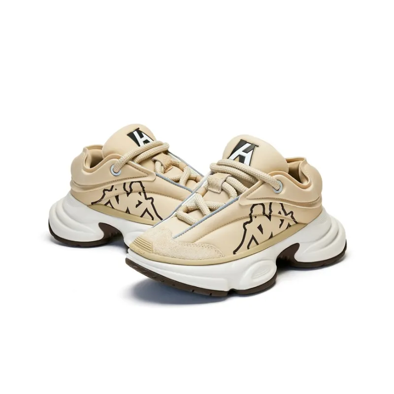 Kappa Anti Slip And Wear Resistant Height Increasing Low Top Chunky Sneakers Women's Khaki-4