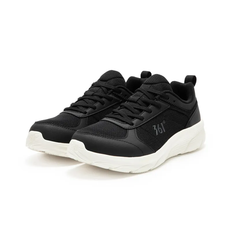 361° Cushioning Abrasion Resistant Breathable Low Top Casual Running Shoes Men's Black White-3