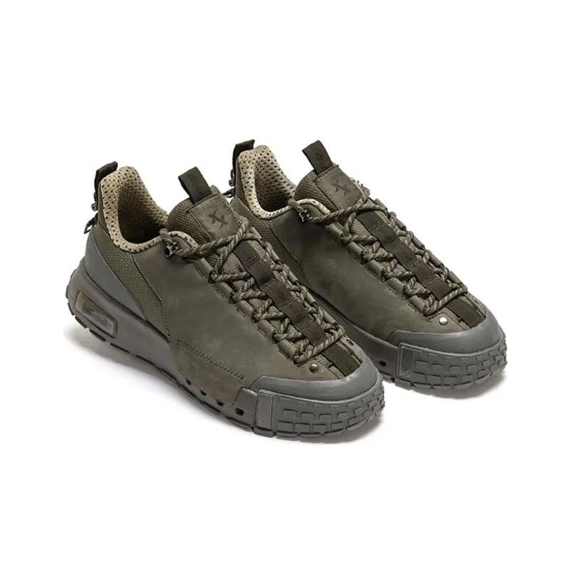 XTEP Shaolin Collection Anti Slip Wear Resistant Low Top Casual Shoes Men's Withered Leaf Green-2