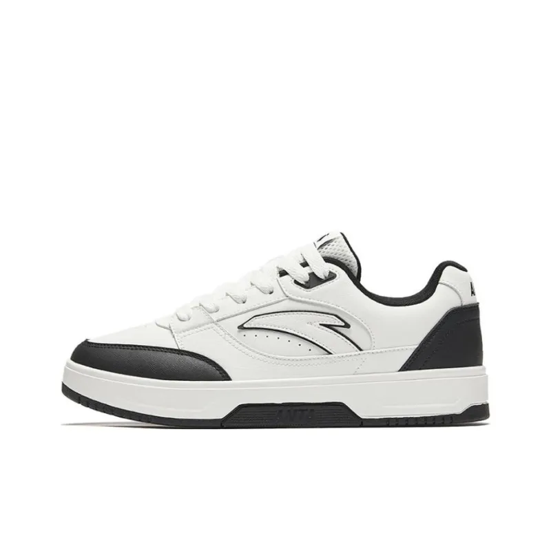 Anta BASIC BASIC Slip Resistant Cushioning Wear Resistant Low Top Skateboard Shoes Men's White Black-0