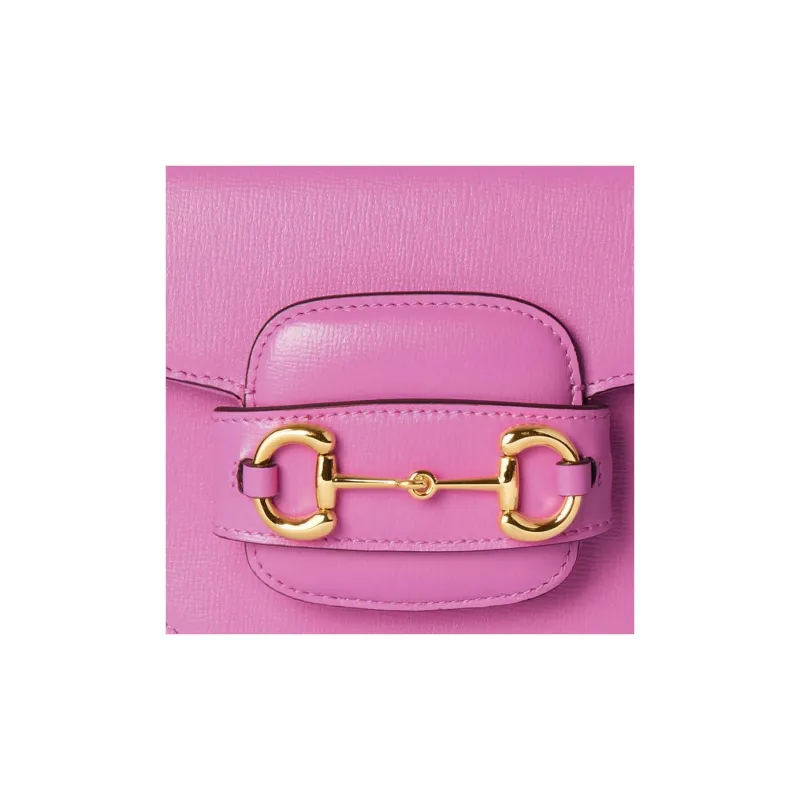 GUCCI Horsebit 1955 Leather Shoulder Bag Crossbody Bag Handbag Mini Women's Pink-7