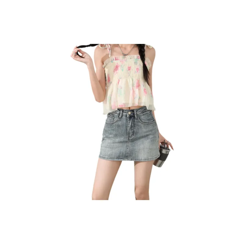 ZAZN Denim Short Skirts Women's Nostalgic Blue-8