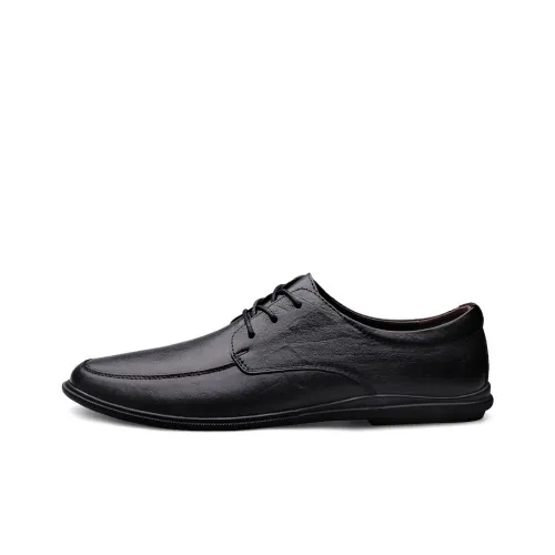Bull charm Dress Shoes Men Low Top Black/Dark Brown/Red Brown