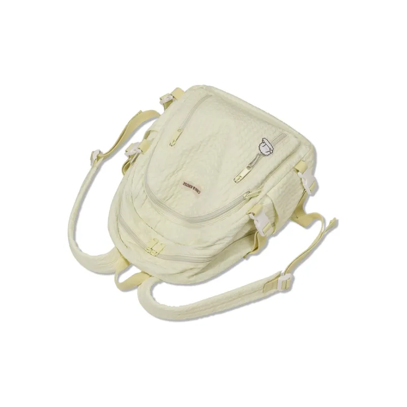Simvay Clos Fabric Backpacks Backpack Large Size Women's Yellow Bubbles/Pink-2