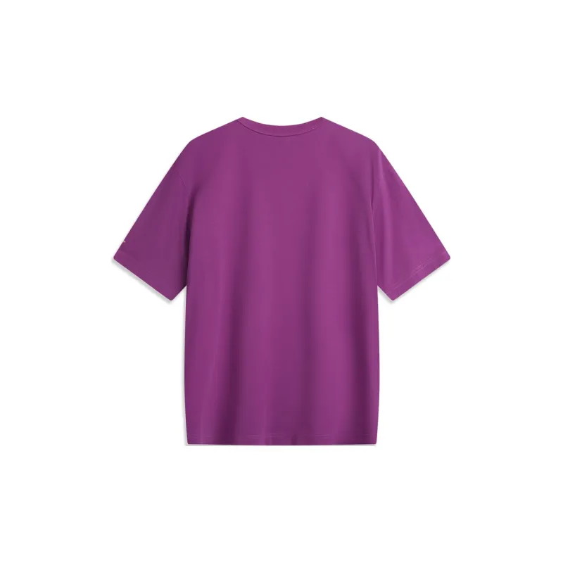 LiNing CF Tracing Crew Neck T Shirt Unisex Cosmic Sky Purple-1