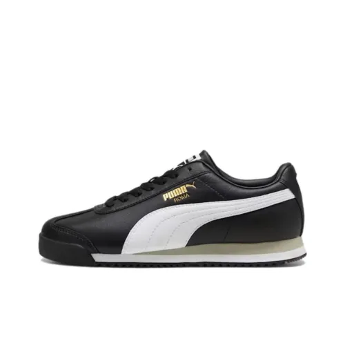 PUMA Roma 24 Anti Slip Wear Resistant Low Top Running Shoes Unisex Black White