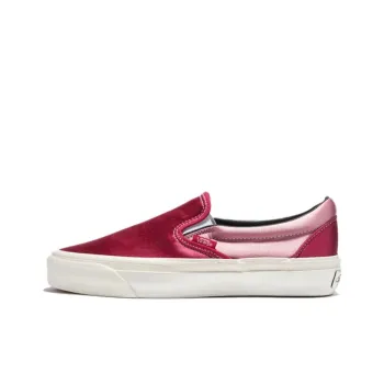 Vans Slip on Anti Slip Wear Resistant Low Top Skateboard Shoes Unisex Red