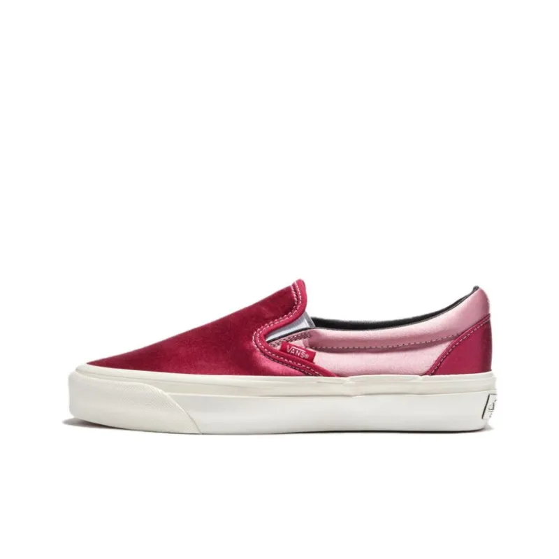 Vans Slip on Anti Slip Wear Resistant Low Top Skateboard Shoes Unisex Red-0