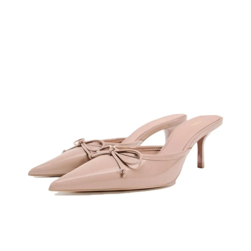 ZARA Abrasion-Resistant Wrap-toe Slippers Women's Pink-1