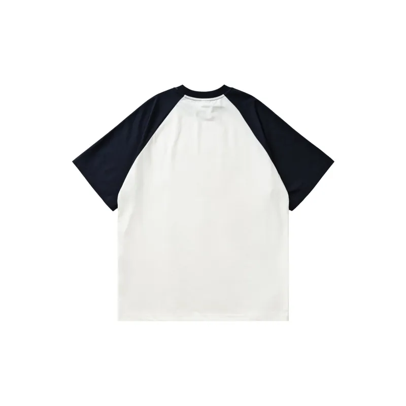 BORDERLESS BDLS T-Shirt Unisex White+Navy Blue-1