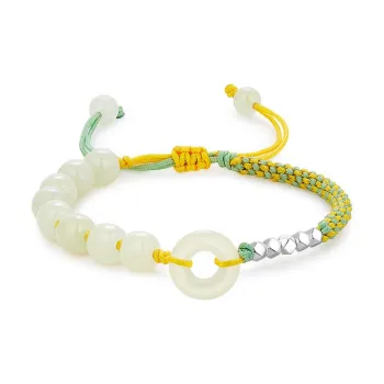 CHINA GOLD Hetian Jade Bracelets Pale Greenish White Jade Women's