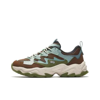Anta Meteorite 2 Cushioning Low-Top Casual Shoes Men's Brown Green Blue