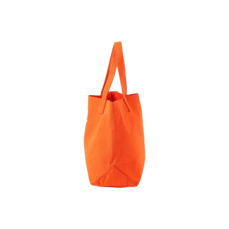 Beams Kurashiki Hump Collaboration 100% Cotton With Canvas Canvas Bag Tote Bag Shopping Bag Handbag Men's Orange/Navy-1