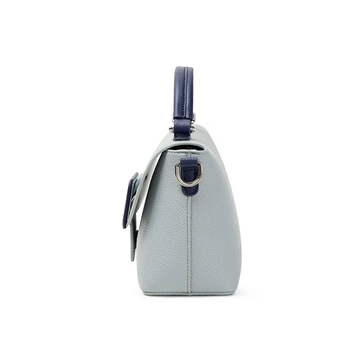Teenmix Cow Leather With Synthetic Leather Handbag, Shoulder Bag, Crossbody Bag Women's Ecru/Sky Blue-10
