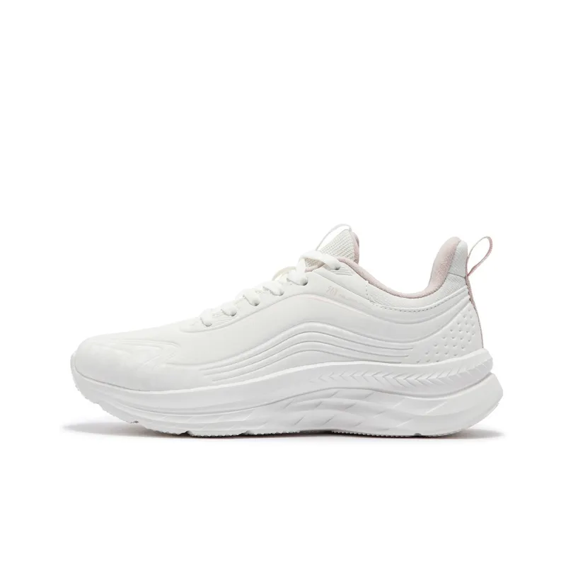 361° Cushioning Wear Resistant Low Top Casual Running Shoes Women's White-0