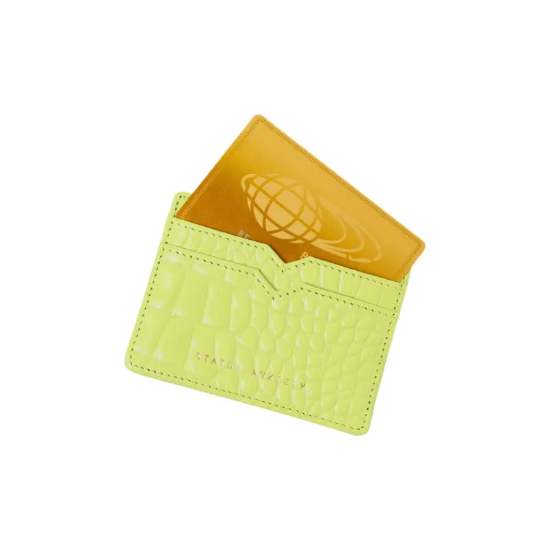 Beams Cow Leather Card Clip Card Holder Women's Pink/Yellow-3