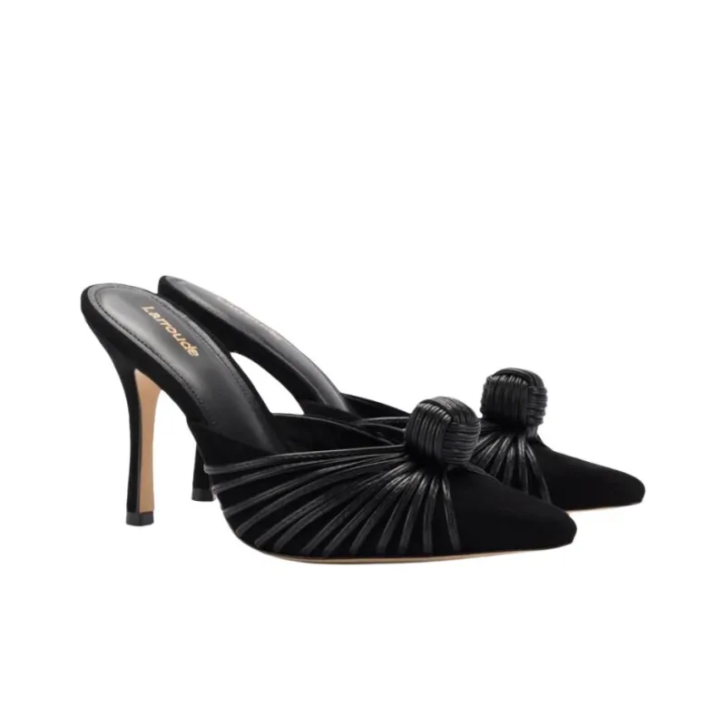 Larroude Closed Toe Slippers 9.6cm Women's Black-2