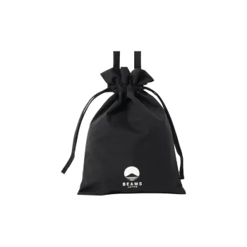 Beams Nylon Shoulder Bag Unisex Black/Beige/Orange