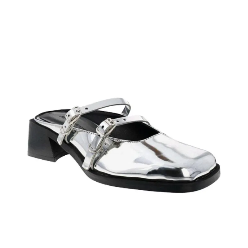 JUSTINE CLENQUET Wrap-toe Slippers Women's Silver-1