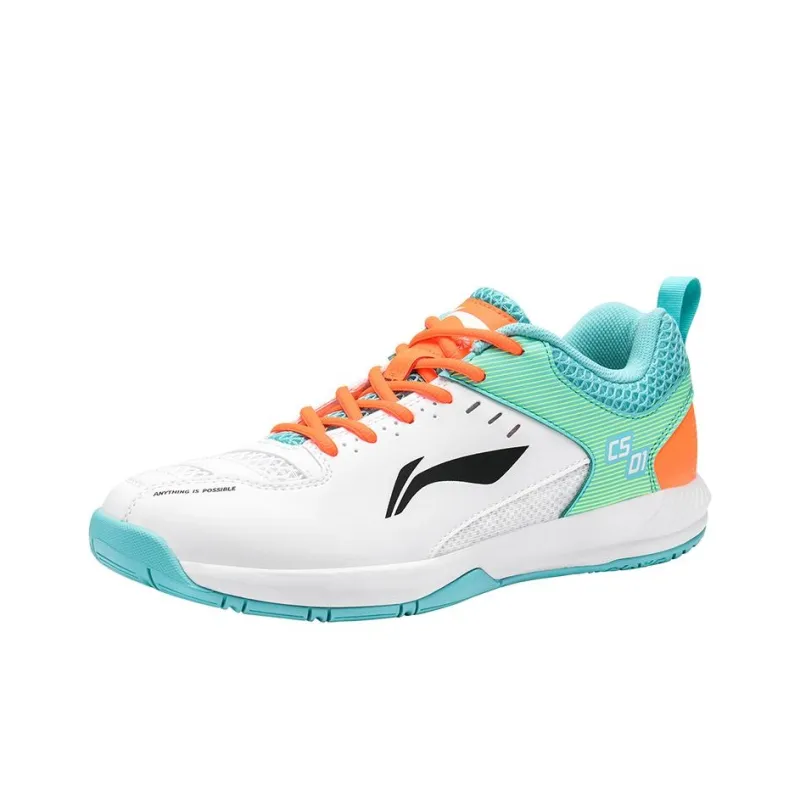 LiNing Feather Rocket Shoe 1.0 Abrasion Resistant, Breathable, Lightweight Low Top Badminton Shoes Unisex White Green-1