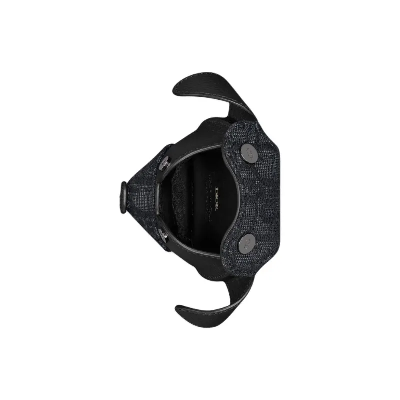 DIOR Bobby Grained Calfskin Earphone Case Unisex Black-4