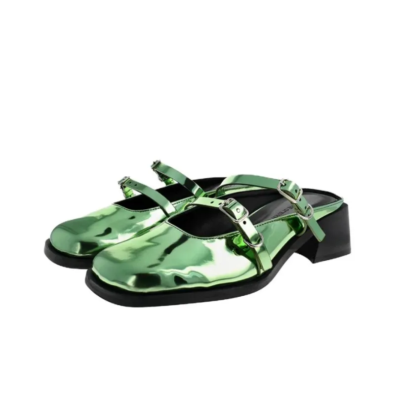 JUSTINE CLENQUET Wrap-toe Slippers Women's Green-3