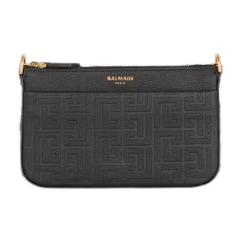 BALMAIN Grain Calfskin Crossbody Bag, Shoulder Bag Women's Black