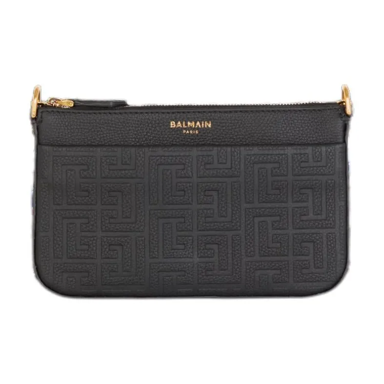 BALMAIN Grain Calfskin Crossbody Bag, Shoulder Bag Women's Black-0