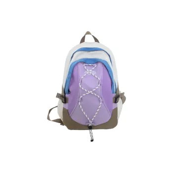 KAMLUI Nylon Backpack Backpack Student Backpack Regular Unisex White/Purple/Black