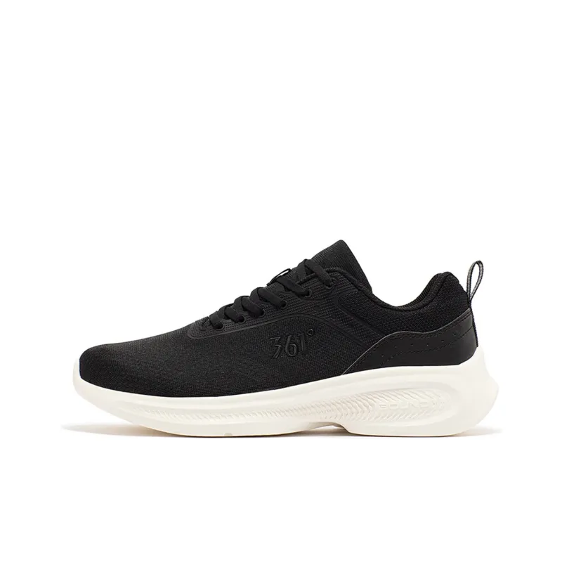 361° Cushioned Anti-Slip Wear-Resistant Breathable Lightweight Low-Top Casual Running Shoes Men's Black White-0