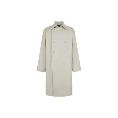 URBAN REVIVO Trench Coats Men Light Khaki