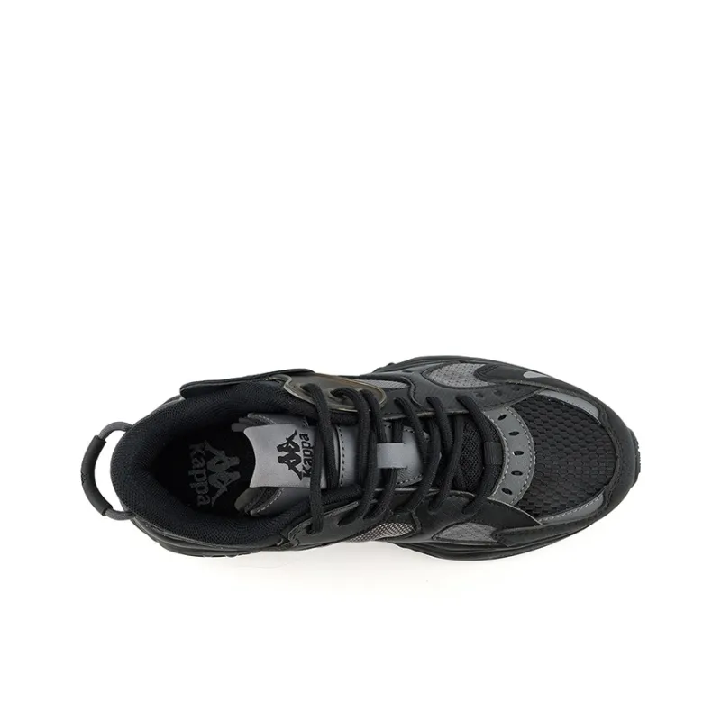 Kappa Anti Slip Wear Resistant Low Top Chunky Sneakers Unisex Black-2