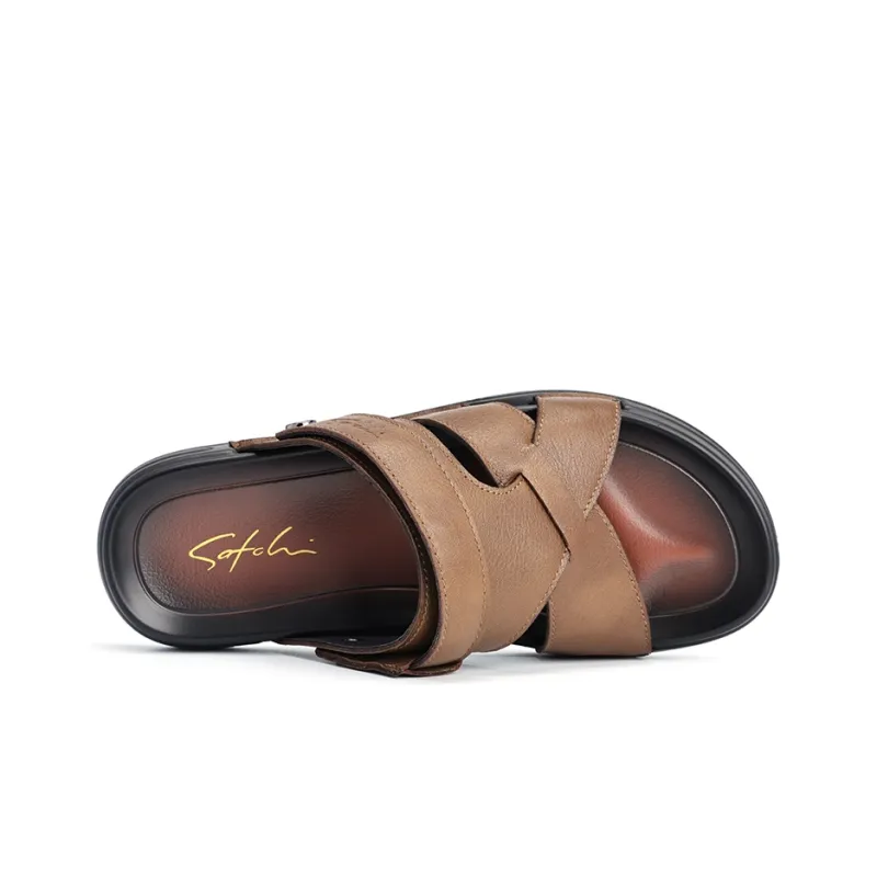 Satchi Beach Sandals Men's Brown-5