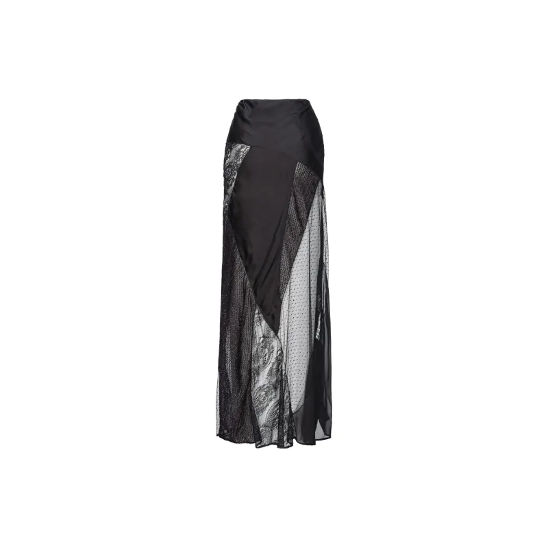 PINKO High Waist Semi-Sheer Maxi Skirt-1