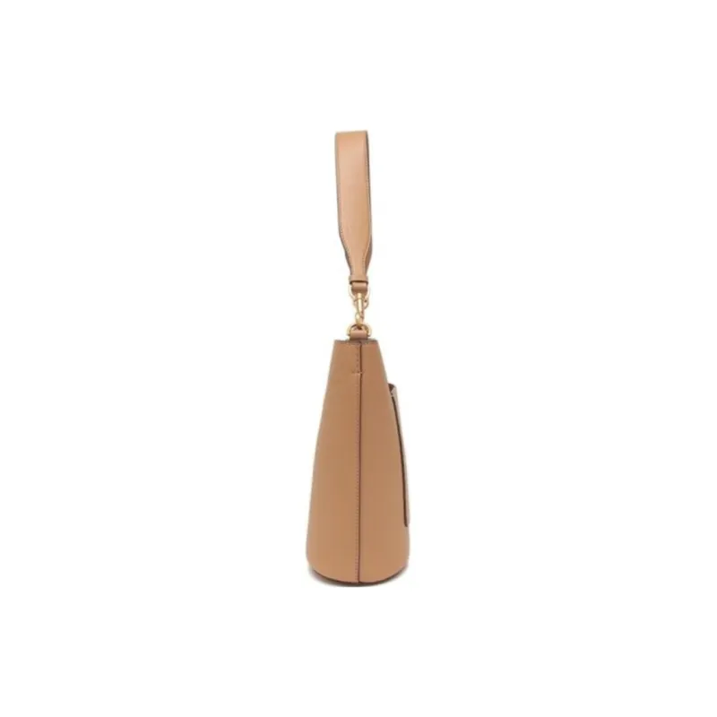 TORY BURCH McGraw Leather Bucket Bag, Portable Crossbody Bag, Shoulder Bag Women's Brown-2
