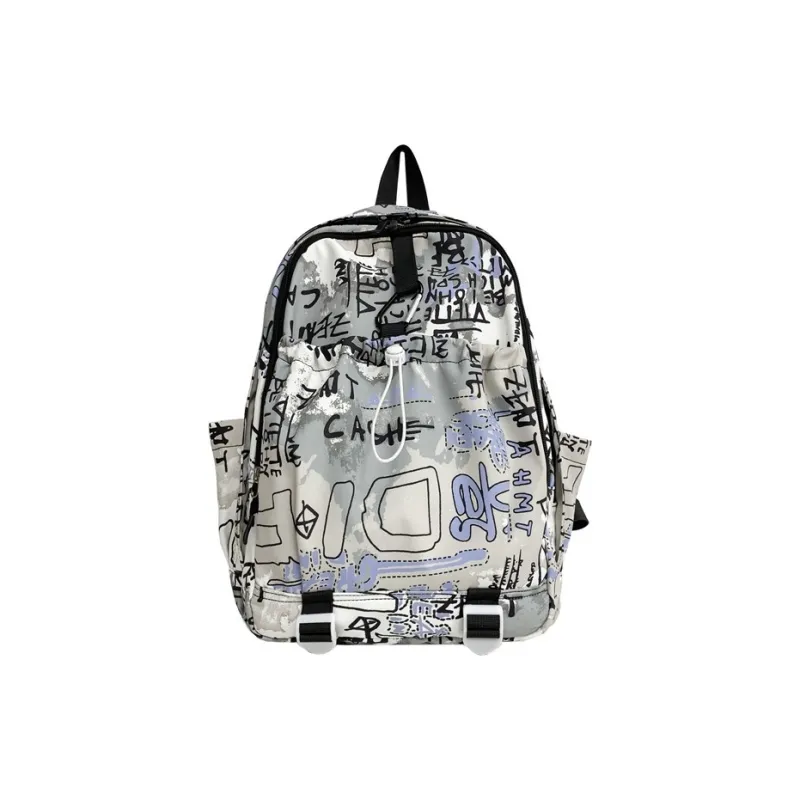 GEERDUN Composite Cloth Backpack Regular Unisex Khaki/Gray Blue/Blue Purple-12