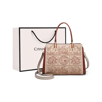 Kevin Cohen Cow Leather With Synthetic Leather Handbag, Crossbody Bag, Shoulder Bag Regular Women's Beige Apricot