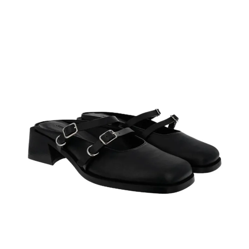 JUSTINE CLENQUET Closed Toe Slippers 5cm Women's Black-2