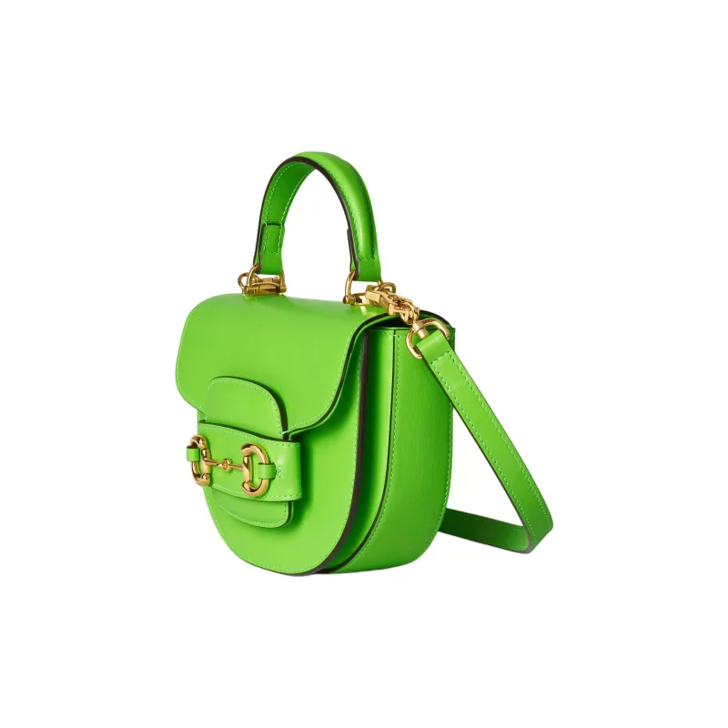 GUCCI Horsebit 1955 Leather Shoulder Bag Crossbody Bag Handbag Mini Women's Electric Green-1