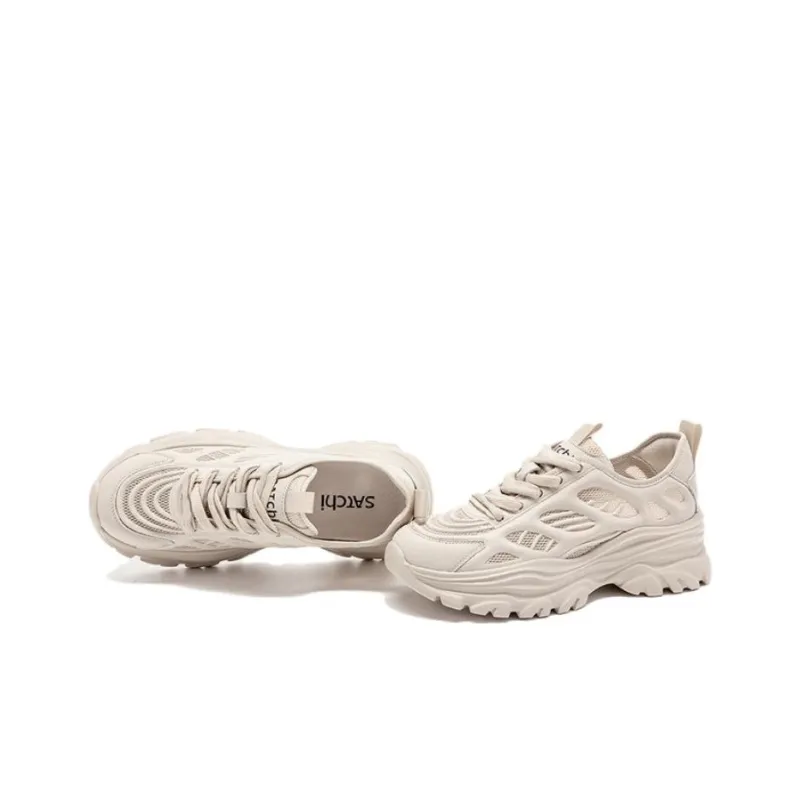 Satchi Low Top Chunky Sneakers Women's Apricot-4