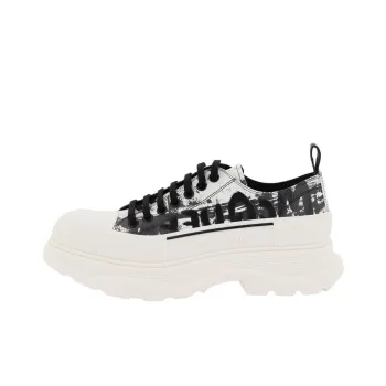 Alexander McQueen Tread Slick Low Lace Up Graffiti Black White