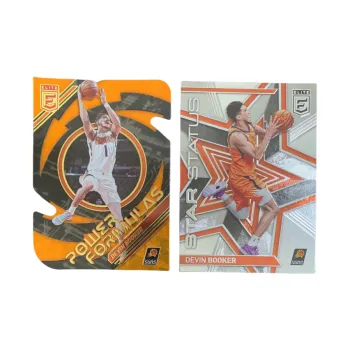 PANINI 2022 Elite Sun Devin Booker Teca Irregular Shape Gold+Teca Stars Silver Player Card Pass Sports Cards 2 Pcs